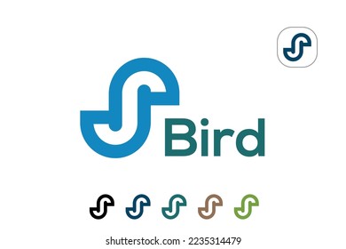 Premium S Letter Bird Logo Template