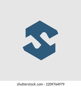 premium S letter monogram concept icon vector illustration template design