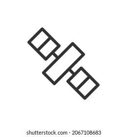 Premium satellite line icon for app, web and UI. Vector stroke sign isolated on a white background. Outline icon of satellite in trendy style.
