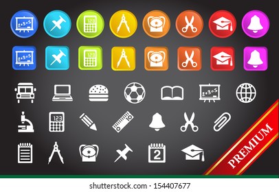 Premium School and Stationery Icons.