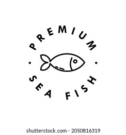 Plantilla de diseño de logotipo de pescado de alta mar