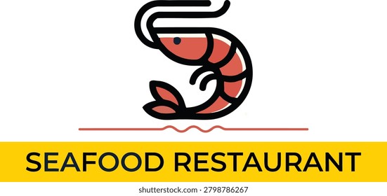 Premium Seafood Restaurant Logo Design with Modern Shrimp Icon | Minimalist Seafood Branding