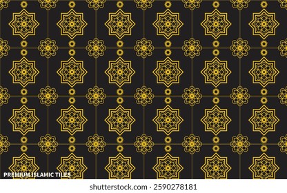 Premium Seamless arabic geometric ornament based on traditional arabic art. Muslim mosaic. Turkish, Arabian tile. Girih style.