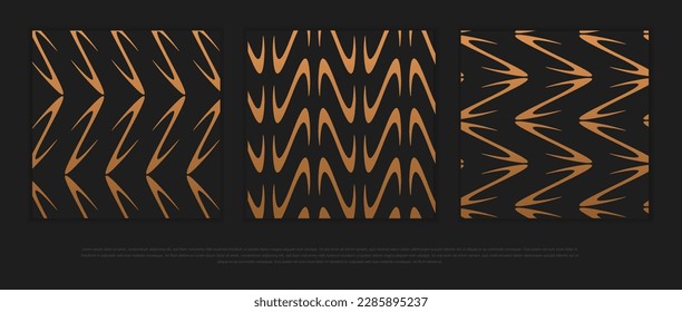 Patrón impecable premium con colores dorados y formas geométricas de línea, círculo y rayas. Moderna colección de lujo para afiches, banner, sitio web, volante, presentación, etc. Vector EPS