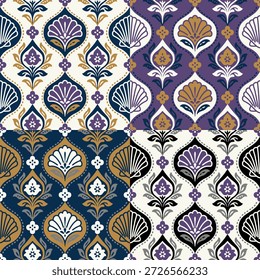 premium seashell floral pattern ornament