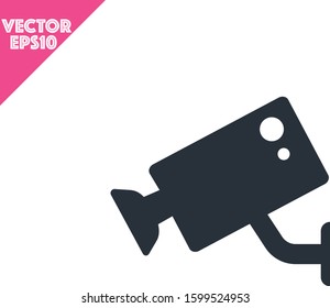 Premium security camera icon or logo in line style. High quality sign and symbol on a black background. Vector outline pictogram