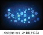 Premium security cyber digital concept. Abstract technology background protect system innovation for business. Vector illustration