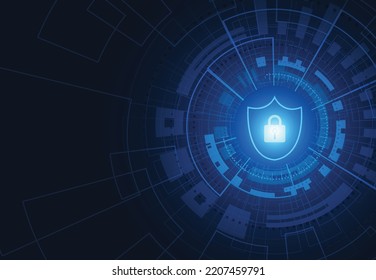 Premium security cyber digital concept. Abstract technology background protect system innovation for business. Vector illustration