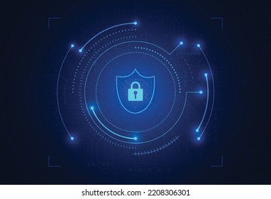 Premium Security Cyber Digital Concept. Abstract Technology Background Protect System Innovation For Business. Vector Illustration