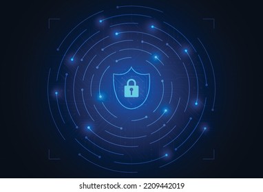 Premium security cyber digital concept. Abstract technology background protect system innovation for business. Vector illustration