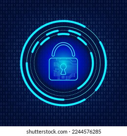 Premium-Sicherheit Cyber-Digital-Konzept. Abstrakter technologischer Hintergrund schützt Systeminnovationen für Unternehmen. Vektor EPS10.