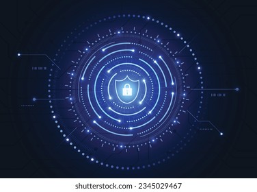 Premium security cyber digital concept. Abstract technology background protect system innovation for business. Vector illustration