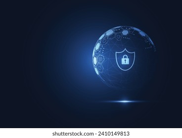Premium security cyber digital concept. Abstract technology background protect system innovation for business. Vector illustration
