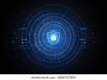 Premium security cyber digital concept. Abstract technology background protect system innovation for business. Vector illustration