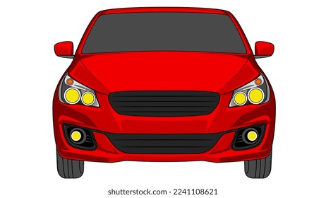 premium sedan car vector, sedan car vector illustration in flat style. 