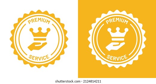Icono de la tarjeta de identificación de servicio Premium. Ilustración del vector