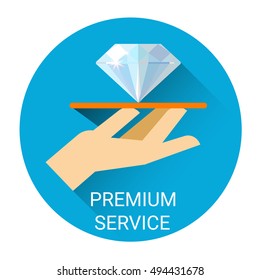 Premium Service Concept Business Icon Flat Vector Illustration