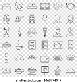 Premium service icons set. Outline style of 36 premium service vector icons for web for any design