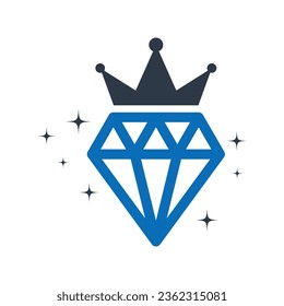Icono azul plano de servicios premium Isolación en la ilustración de vectores de fondo blanco | Iconos de Seo