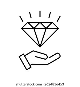 Premium Services-Zeilensymbol. einfache Elementgrafik auf weißem Hintergrund. Vektorgrafik.