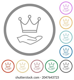Los servicios premium esbozan iconos de color plano en los contornos redondos sobre fondo blanco