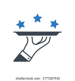 Premium-Services-verwandtes Vektorsymbol. Einzeln auf weißem Hintergrund. Vektorgrafik.