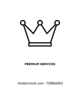 Premium services vector icon, king crown symbol. Modern, simple flat vector illustration for web site or mobile app