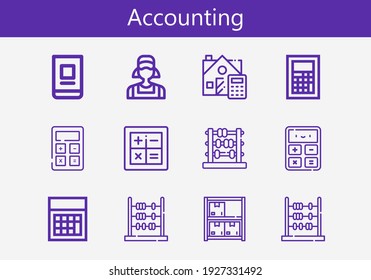 Premium set of accounting line icons. Simple accounting icon pack. Stroke vector illustration on a white background. Modern outline style icons collection of Online banking