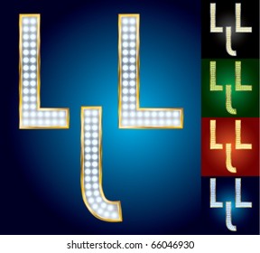 Premium set of advanced lamp alphabet. Character l