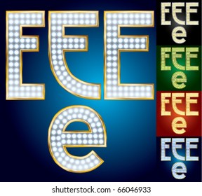 Premium set of advanced lamp alphabet. Character e