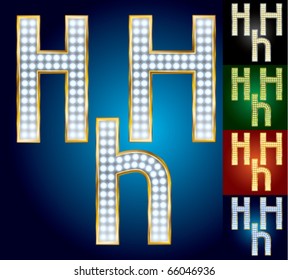 Premium set of advanced lamp alphabet. Character h