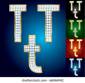 Premium set of advanced lamp alphabet. Character t