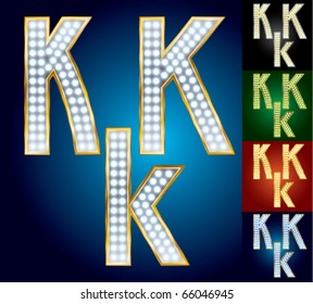 Premium set of advanced lamp alphabet. Character k