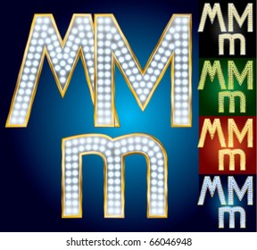 Premium set of advanced lamp alphabet. Character m