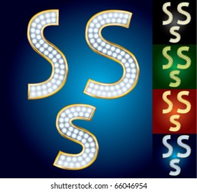 Premium set of advanced lamp alphabet. Character s