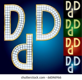 Premium set of advanced lamp alphabet. Character d