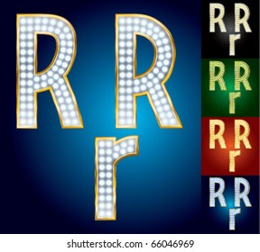 Premium set of advanced lamp alphabet. Character r