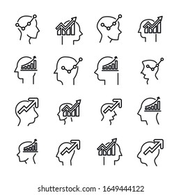 Premium set of analysis line icons. Web symbols for web sites and mobile app. Modern vector symbols, isolated on a white background. Simple thin line signs.