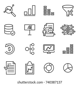 Premium set of analysis line icons. Simple pictograms pack. Stroke vector illustration on a white background. Modern outline style icons collection. 