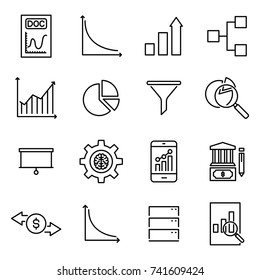 Premium set of analysis line icons. Simple pictograms pack. Stroke vector illustration on a white background. Modern outline style icons collection. 