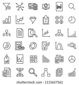 Premium set of analytic line icons. Simple pictograms pack. Stroke vector illustration on a white background. Modern outline style icons collection. 