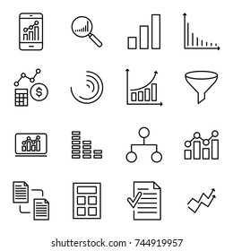 Premium set of analytic line icons. Simple pictograms pack. Stroke vector illustration on a white background. Modern outline style icons collection. 