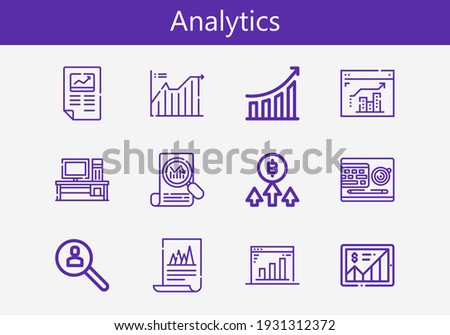 Premium set of analytics line icons. Simple analytics icon pack. Stroke vector illustration on a white background. Modern outline style icons collection of Line chart