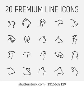 Premium Set Of Animal Line Icons. Simple Pictograms Pack. Stroke Vector Illustration On A White Background. Modern Outline Style Icons Collection.