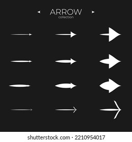 Premium set of arrow. Arrows icons set. Arrow basic UI elements. Web symbols for web sites. Editable vector stroke
