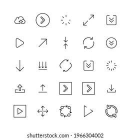 Premium set of arrow line icons. Web symbols for web sites and mobile app. Modern vector symbols, isolated on a white background. Simple thin line signs.
