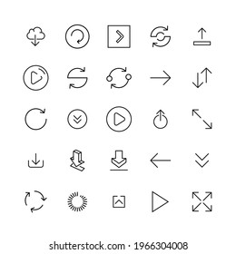 Premium set of arrow line icons. Web symbols for web sites and mobile app. Modern vector symbols, isolated on a white background. Simple thin line signs.