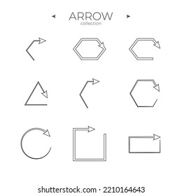 Premium set of arrow line. Linear Arrow icons set. Trendy line style. For Web Graphics. Editable vector stroke