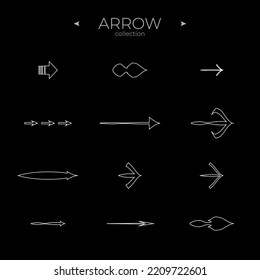 Premium set of arrow line. Outline symbol collection. Modern vector symbols. Simple Minimal Pictogram. Editable vector stroke