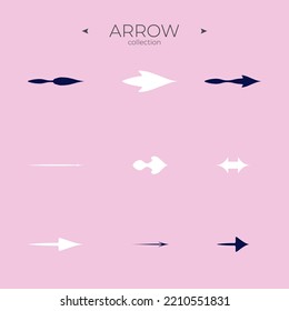 Premium set of arrow line. Smooth arrow symbol collection. Trendy line style. Simple Minimal Pictogram. Editable vector stroke